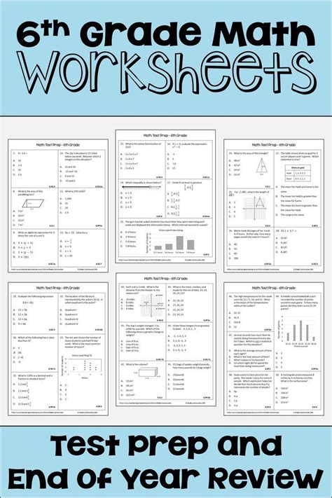 6th Grade Math Worksheets And Answers