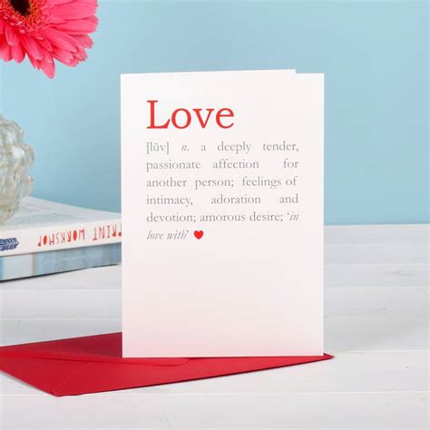 More definitions, origin and scrabble points Love Definition Romantic Wedding Or Anniversary Card By Bombus | notonthehighstreet.com