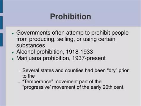 Ppt Prohibition Powerpoint Presentation Free Download Id6543290