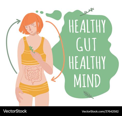 Healthy Gut Mind Landscape Poster Royalty Free Vector Image