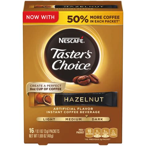 Hazelnut Instant Coffee 16 Packets NescafÉ® Tasters Choice®