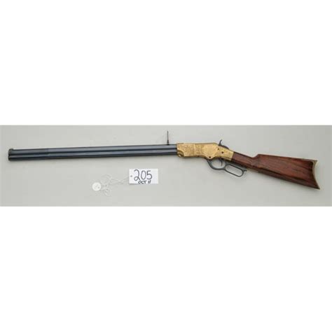 Reproduction 1860 Henry Rifle By Navy Arms Nicely Engraved With