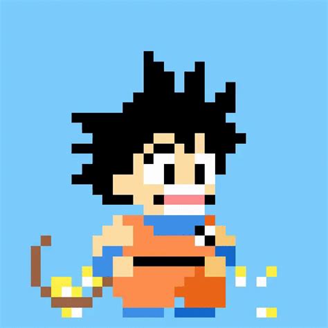 Goku 8 Bit Pixel Art Movie Poster Art Pixel Characters