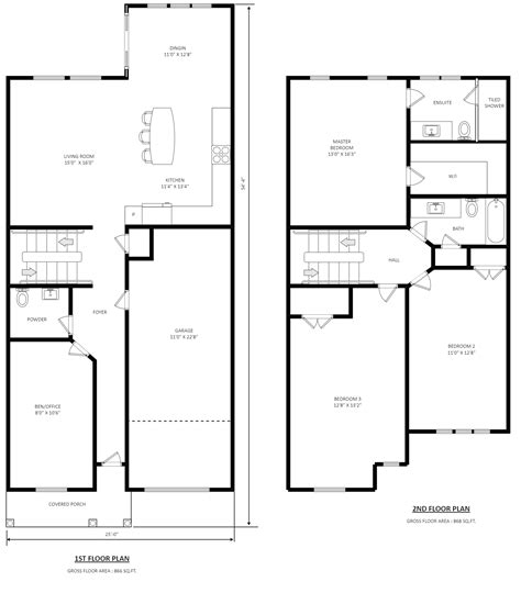 Simple 2 Story House Plan Edrawmax Free Editbale Printable
