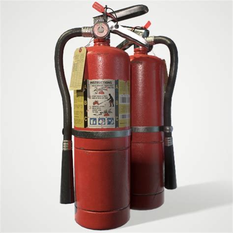 Squeeze squeeze the handles to release the fire extinguishing agent. ABC Dry Chemical Fire Extinguisher 10 lb 3D model