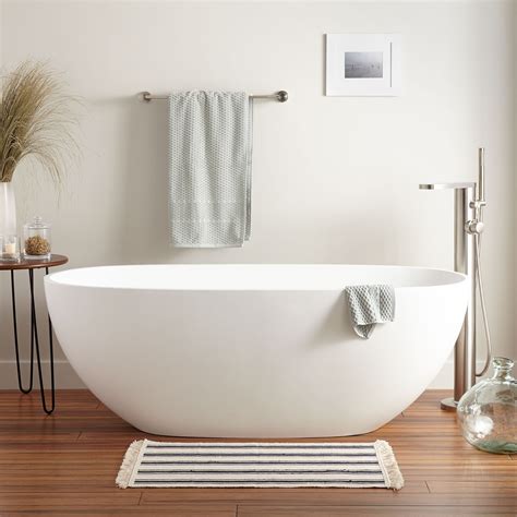 Bath mats serve an important functional purpose to prevent slips in the shower or tub. Allene Resin Freestanding Tub - Matte Finish - Bathroom