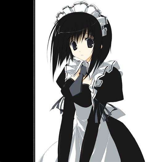 Safebooru 1girl Black Eyes Black Hair Maid Mitsumi Misato Short Hair Solo Suzuri Suzuri