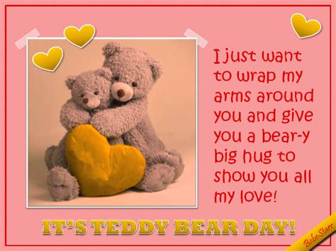 Beary Big Hug Free Teddy Bear Day Ecards Greeting Cards 123 Greetings