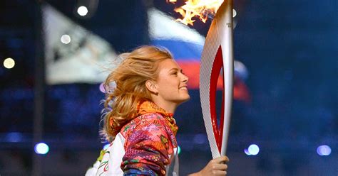 Passing The Torch Sochi Winter Olympics 2014 Opening Ceremony Fireworks Fanfare And