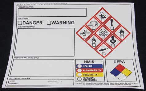 New Ghs Chemical Label Osha Hmis Nfpa Diamond Label Safety Sign My