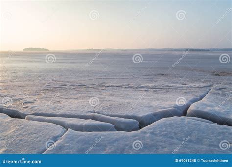 Cracked Ice At A Frozen Lake Stock Photo Image Of Outdoors Water