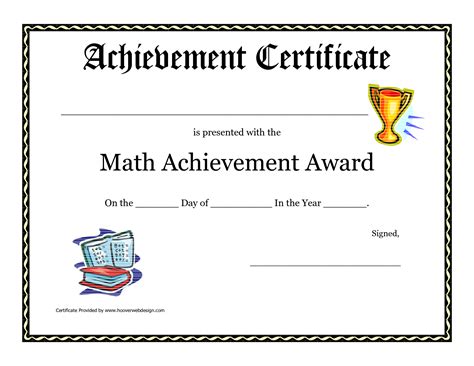 Math Achievement Award Printable Certificate Pdf Math With Classroom