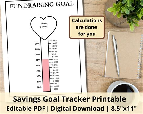 Fundraising Goal Chart Template