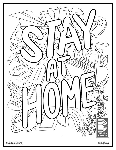 Help me color this drawing. Stay Home - Region of Durham
