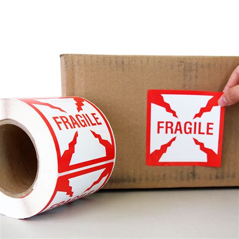 Extra Large Fragile Shipping Labels 6 In Square Sku D1005