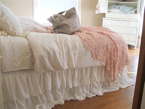 Romantic Tiered Ruffle Dust Ruffle Bed Skirt King Size