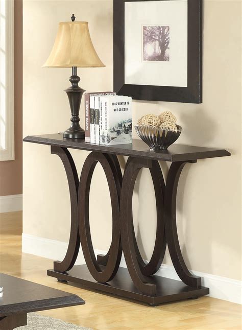 Transitional Cappuccino Wood Sofa Table Coaster 703149 Buy Online On Ny Furniture Outlet