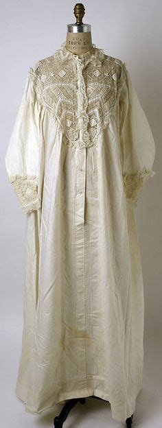 Nightgown Ca 1870s American Cotton Lace Night Gown Victorian
