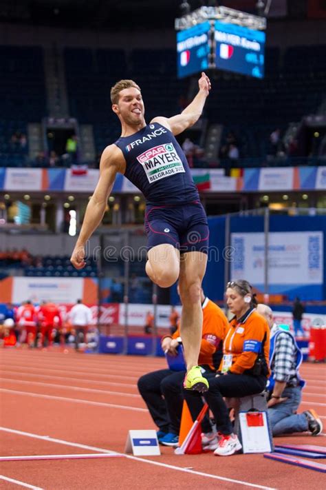 The trials resumed at 10:30 p.m. Athletics -MAYER Kevin; Man Heptathlon, Long Jump Editorial Stock Image - Image of european ...