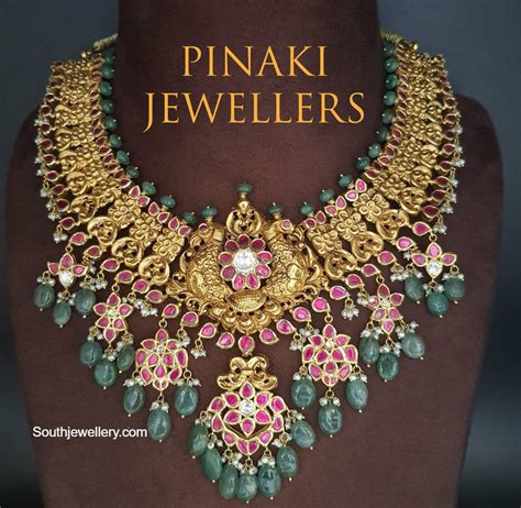 Antique Gold Peacock Nakshi Kundan Necklace Indian Jewellery Designs