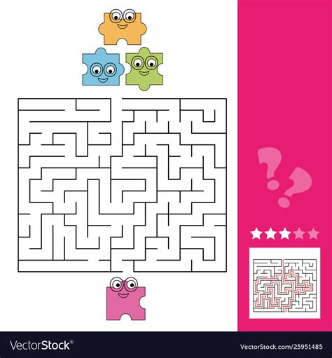 Help Puzzle Piece To Find Way Royalty Free Vector Image