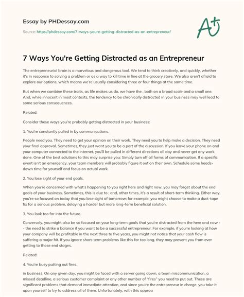 7 Ways You Re Getting Distracted As An Entrepreneur PHDessay Com
