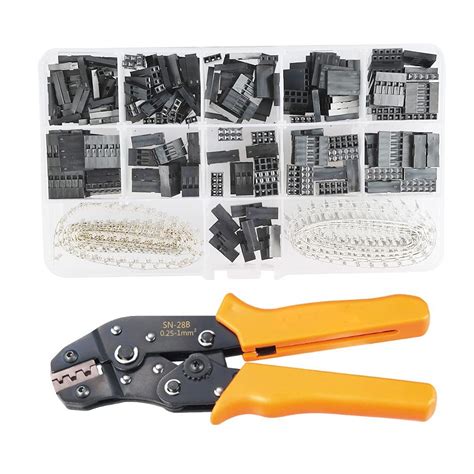 buy 620pcs dupont connector kit 2 54mm pitch jst sm pins and sn 28b crimping tools 1 2 3 4 5 6