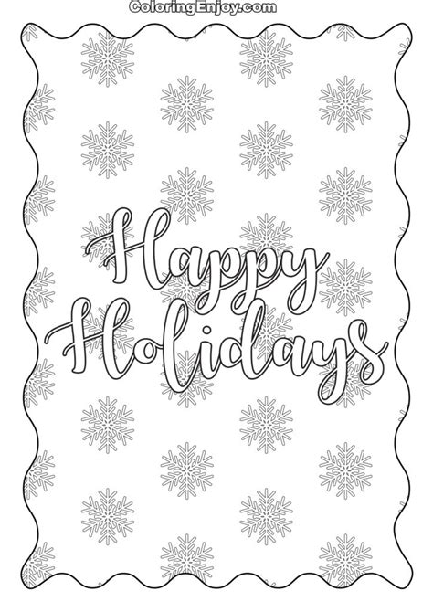Free Happy Holidays Coloring Page Coloring Enjoy Coloring Pages