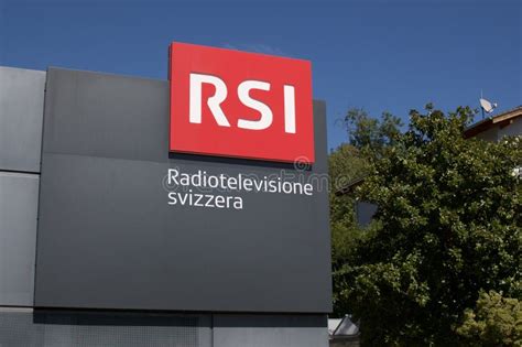 Logotipo Rsi Radiotelevisione Svizzera Italiana No Prédio Em Comano Imagem Editorial Imagem De