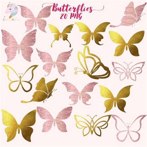 Gold And Pink Butterflies On A White Background With The Words
