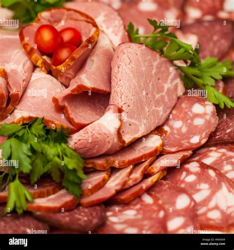 Assorted Deli Cold Meats On A Plate Stock Photo Royalty Free Image