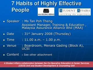 PPT - 7 Habits of Highly Effective College Students PowerPoint ...