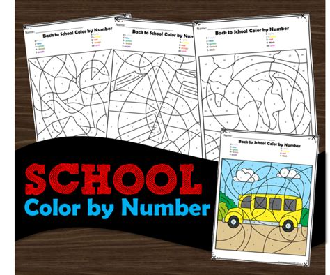 Free Printable Back To School Color By Number Worksheets