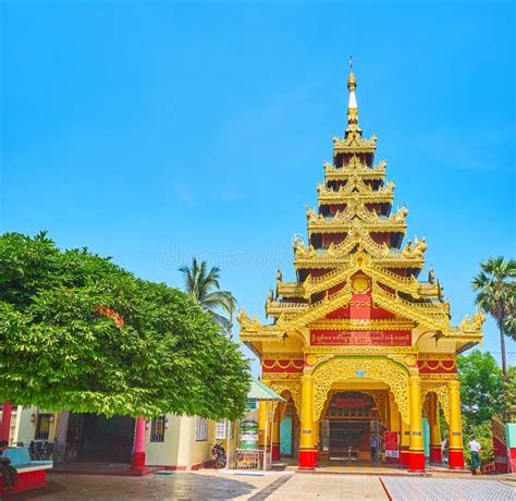 The Gate Of North Staircase Of Shwemawdaw Pagoda Bago Myanmar