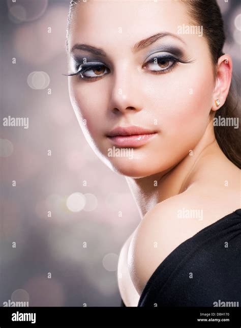Beautiful Girls Face Perfect Makeup Stock Photo Alamy