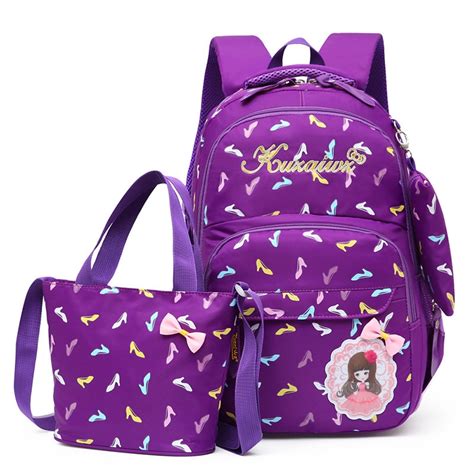 3pcsset Nylon School Bags Set For Girls Female Backpack Schoolbags High Quality Backpack