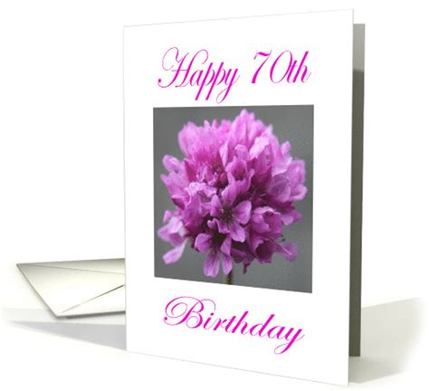 Happy 70th Birthday Purple Flower Card 752843
