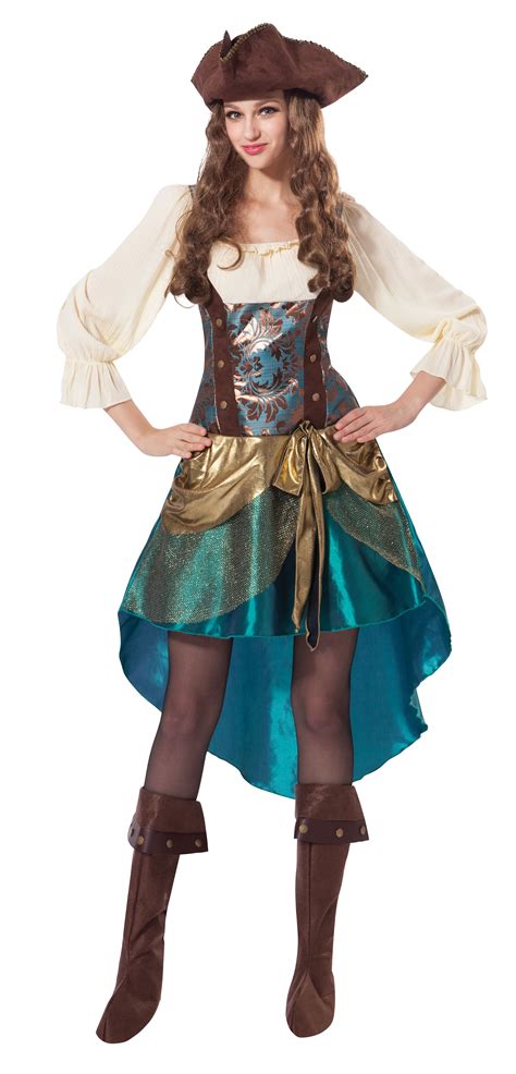 Pirate Caribbean Womens Costume Swashbuckler Ladies Fancy Dress Hen Party Outfit