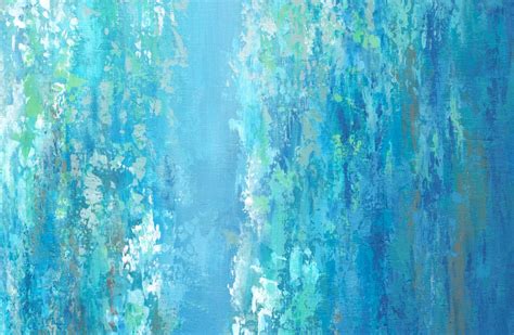 Teal Abstract Painting Canvas Art Print Large By Artfromdenise