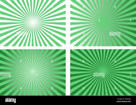 Green Abstract Retro Sunburst Backgrounds Vector Stock Vector Image