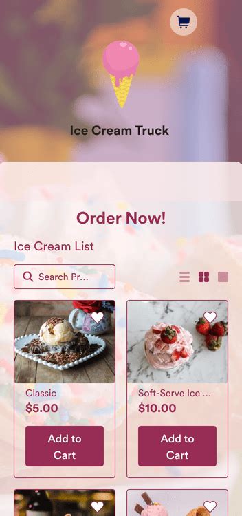 Ice Cream Truck App Template Jotform