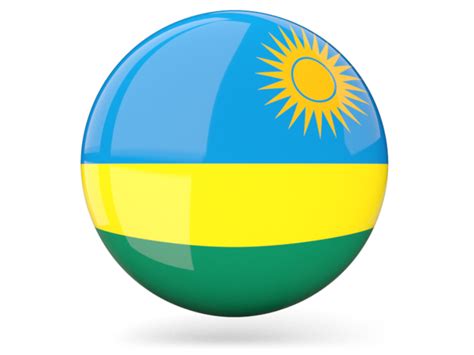 Glossy Round Icon Illustration Of Flag Of Rwanda