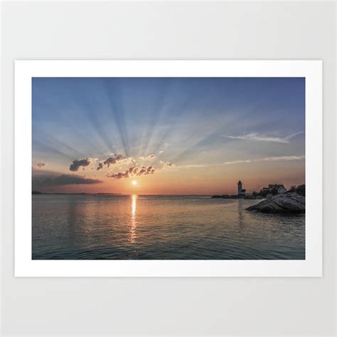 Sunbeams At Annisquam Lighthouse 2 Art Print By Roger Porter Society6