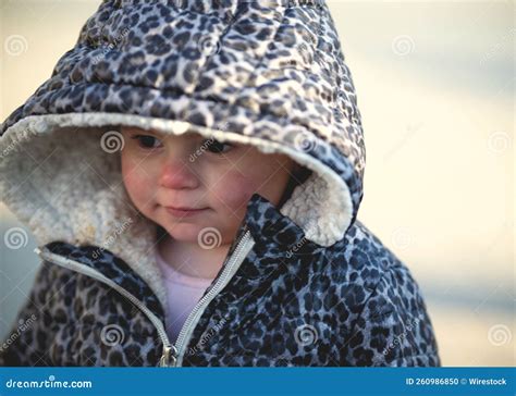 Closeup Of A Baby With Red Cheeks Stock Photo Image Of Outside