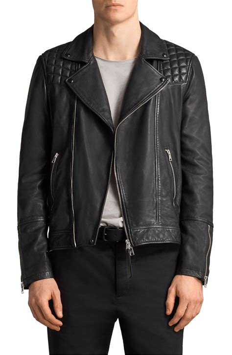Allsaints Taro Slim Fit Leather Biker Jacket Nordstrom Mens Leather Jacket Biker Leather