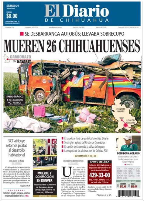 Newspaper El Diario De Chihuahua Mexico Newspapers In Mexico