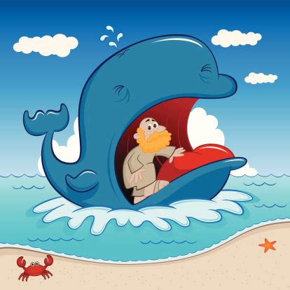Jonah 3 jonah finally goes to nineveh to tell them about god's judgment if they don't repent. Jonah And The Whale Stock Illustration - Download Image ...