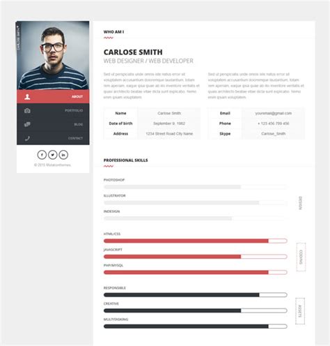 Our website was created for the unemployed looking for a job. 54 Best Best HTML Resume CV VCard Templates Free & Premium - freshDesignweb