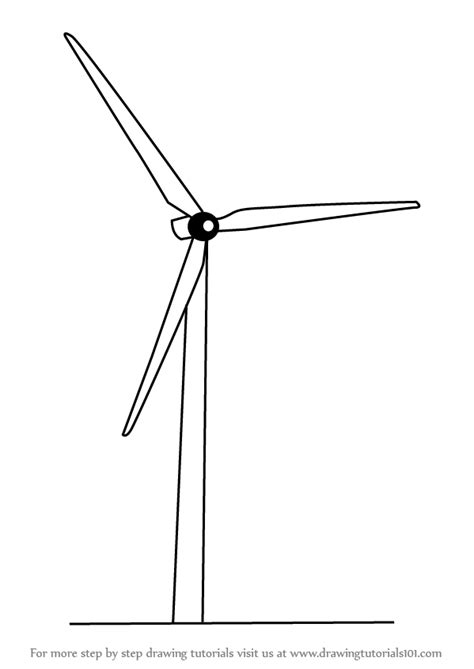 Learn How To Draw An Electric Windmill Windmills Step By Step