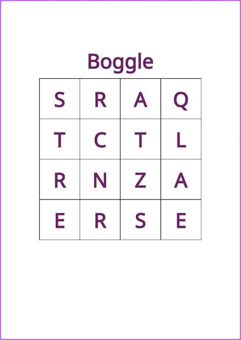 Boggle Board Printable Printable Word Searches
